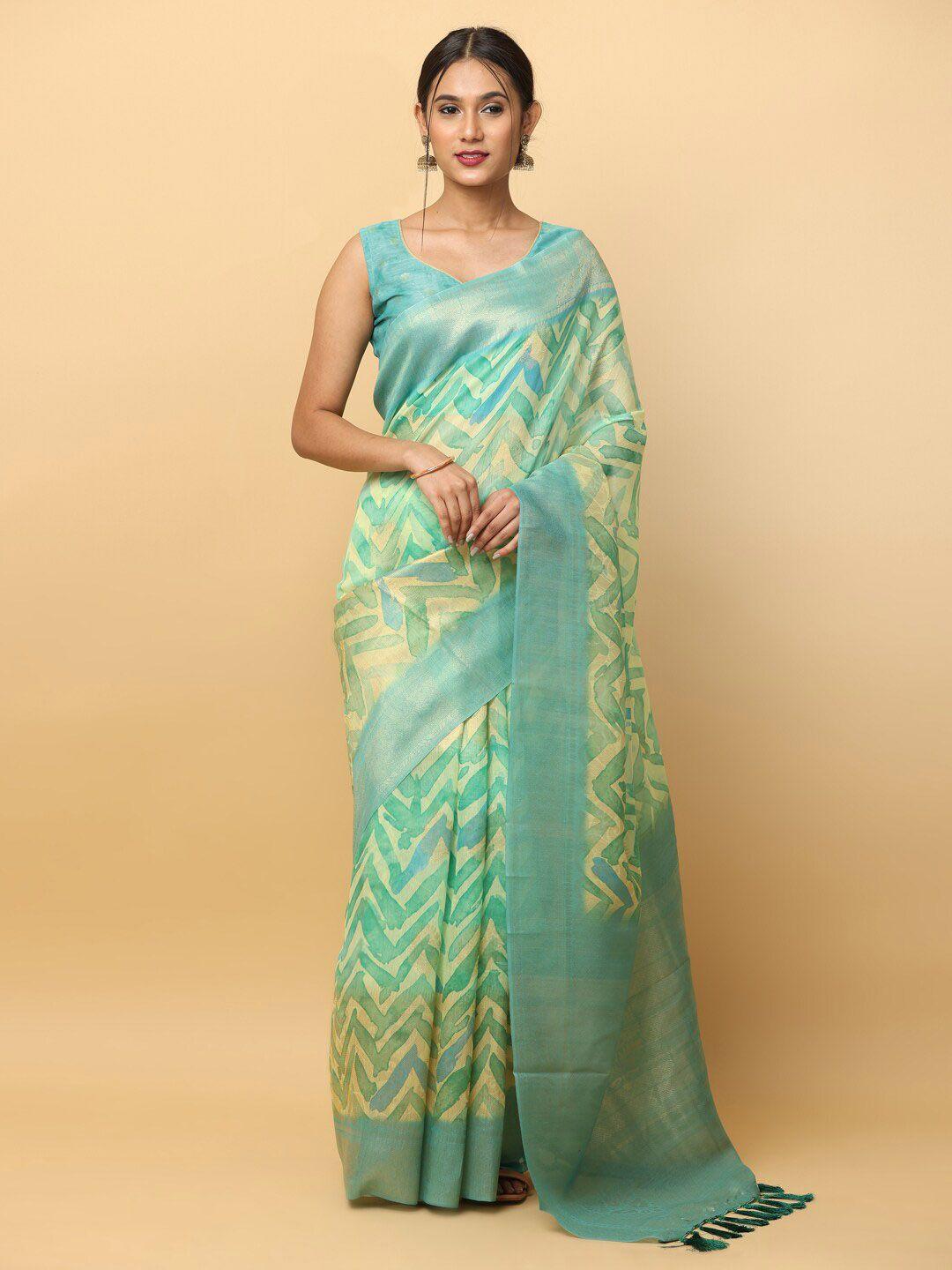 vastranand abstract printed banarasi saree