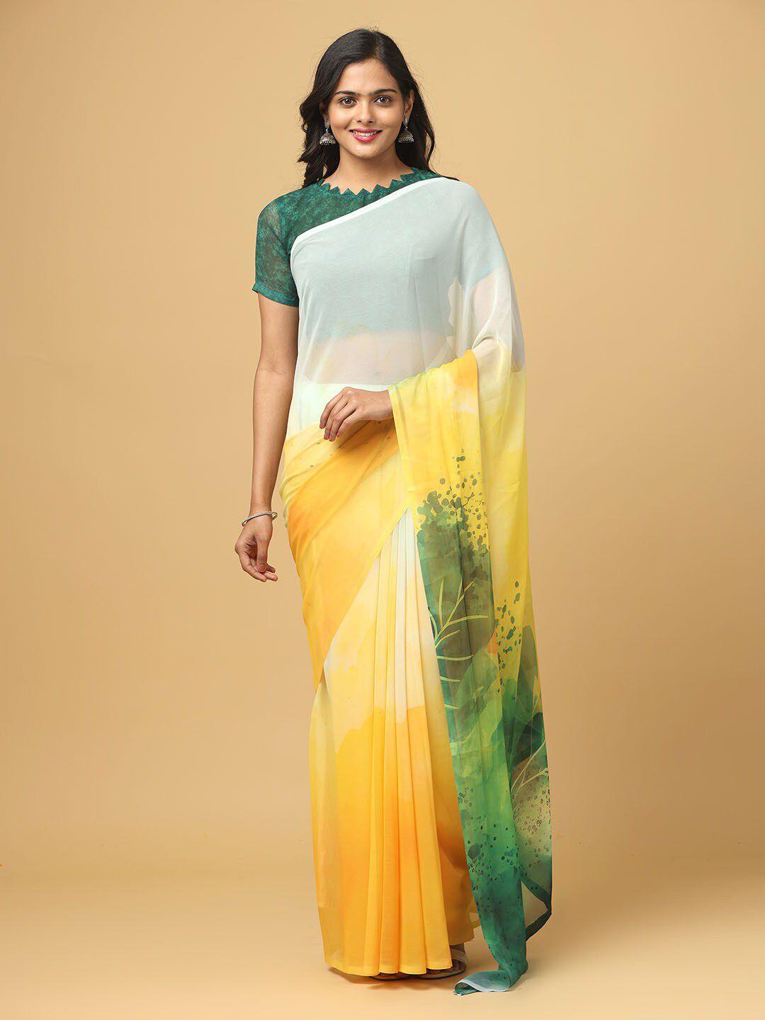 vastranand abstract printed poly georgette saree