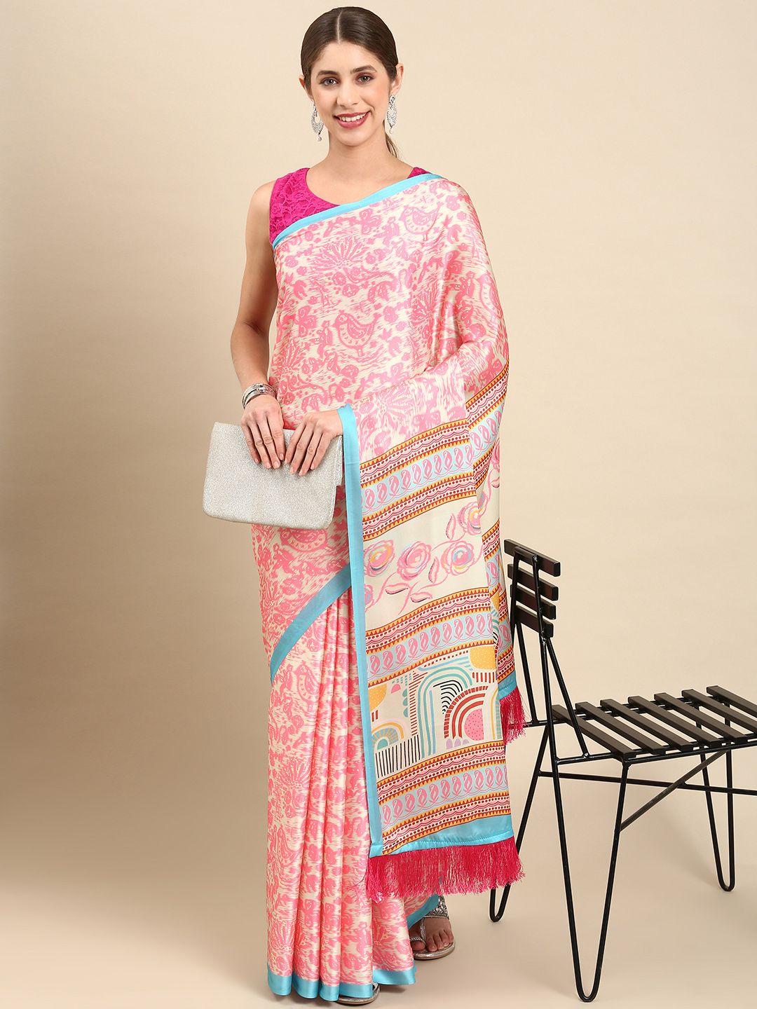 vastranand abstract satin saree