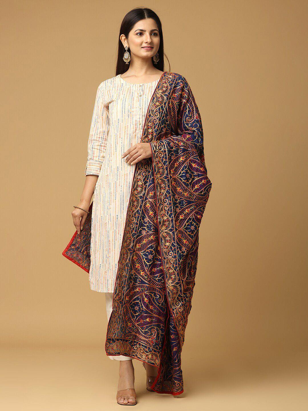 vastranand ethnic motifs embroidered dupatta