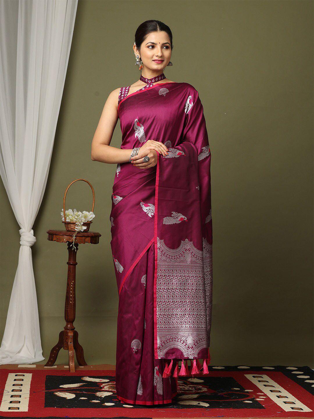 vastranand ethnic motifs woven design zari silk blend banarasi saree