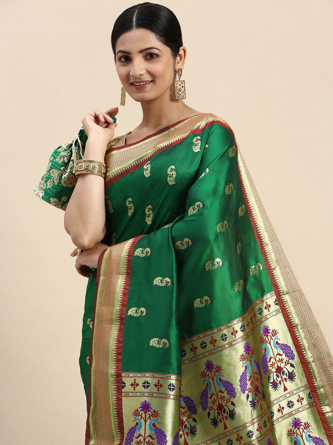 vastranand ethnic motifs zari art silk paithani saree