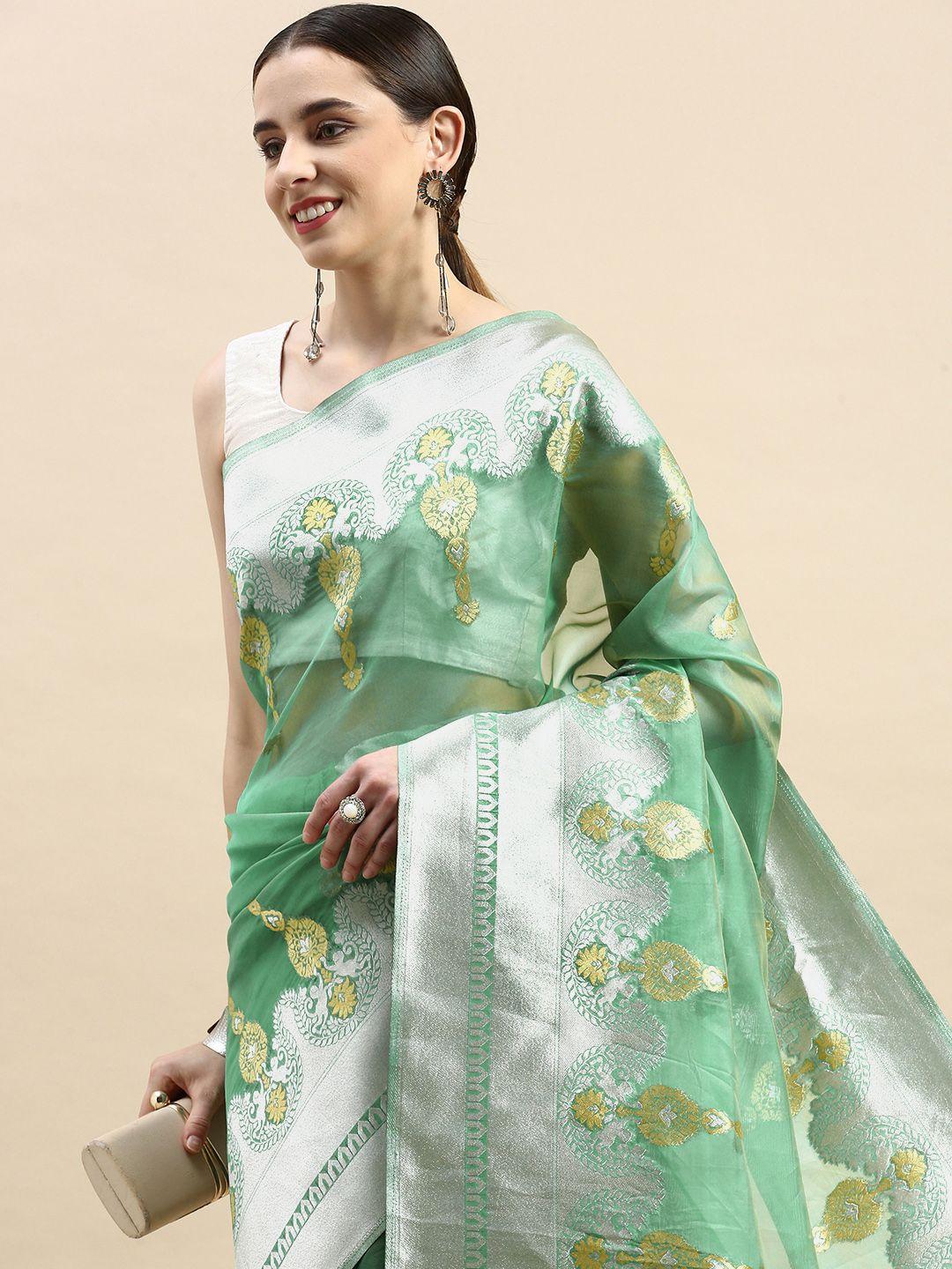 vastranand ethnic motifs zari organza banarasi saree