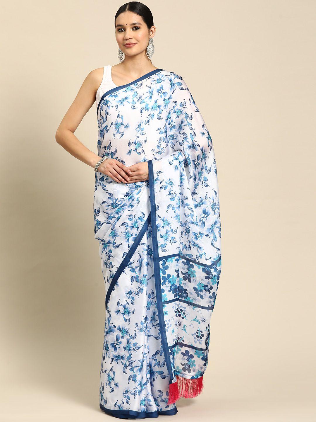 vastranand floral pure chiffon saree