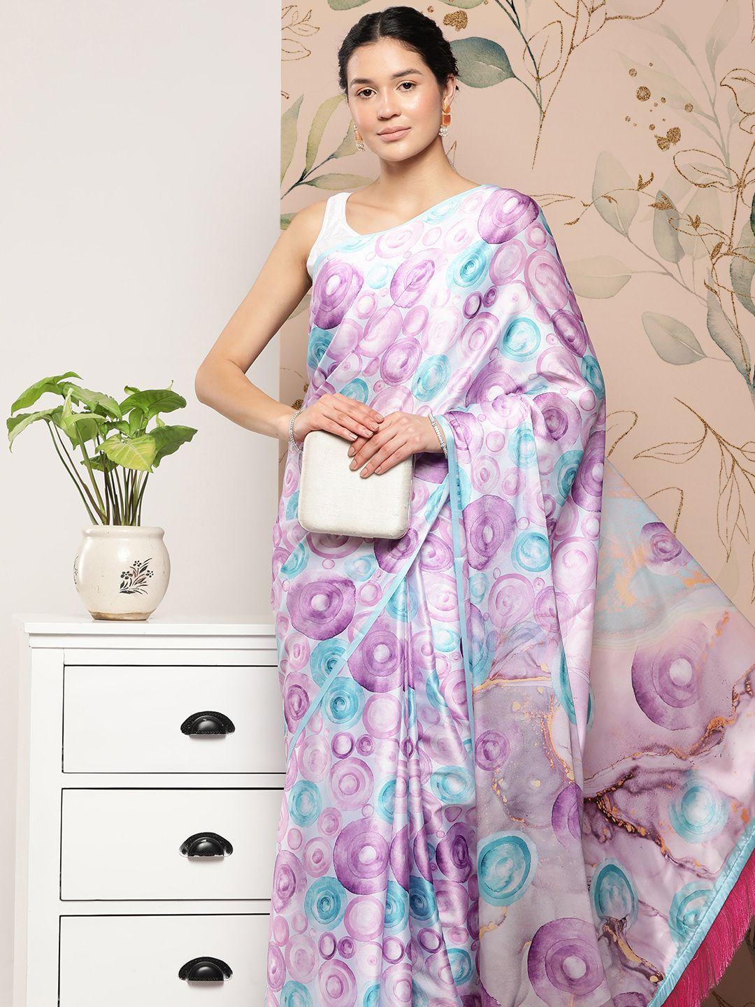 vastranand floral satin saree