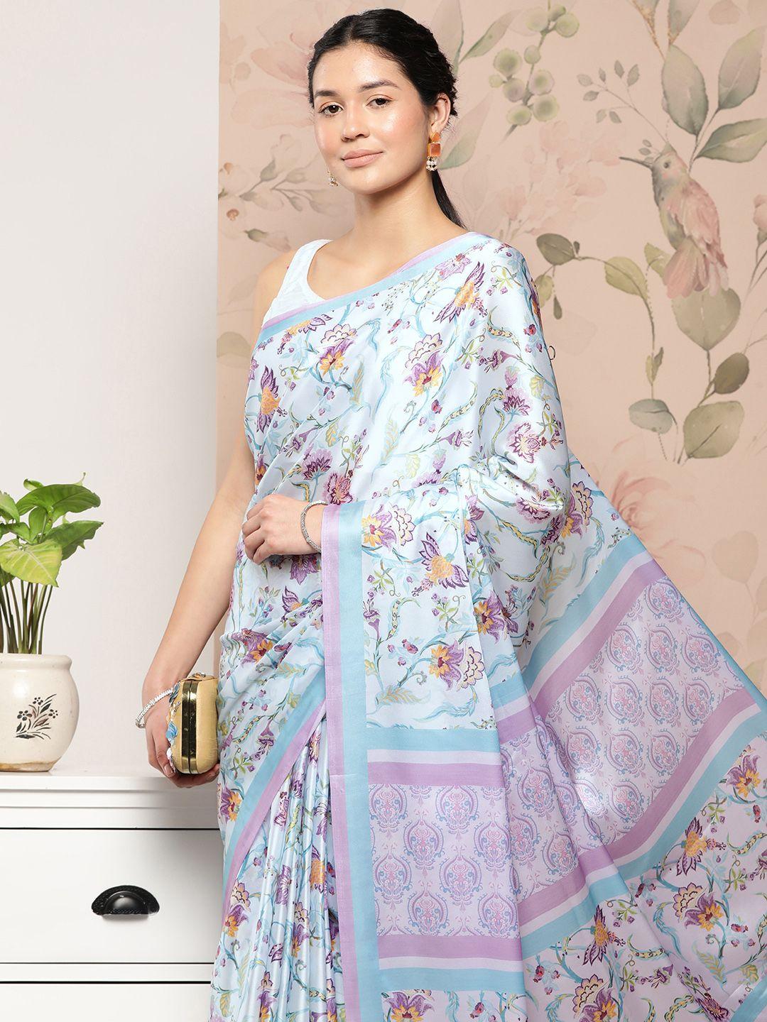 vastranand floral satin saree