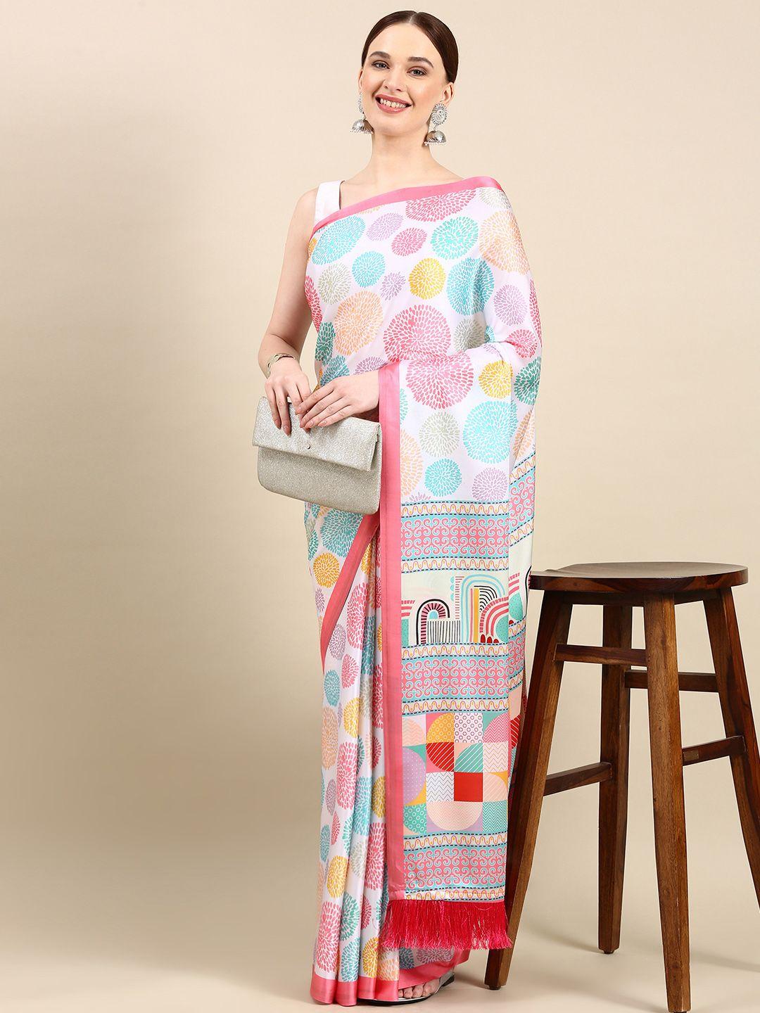 vastranand floral satin saree