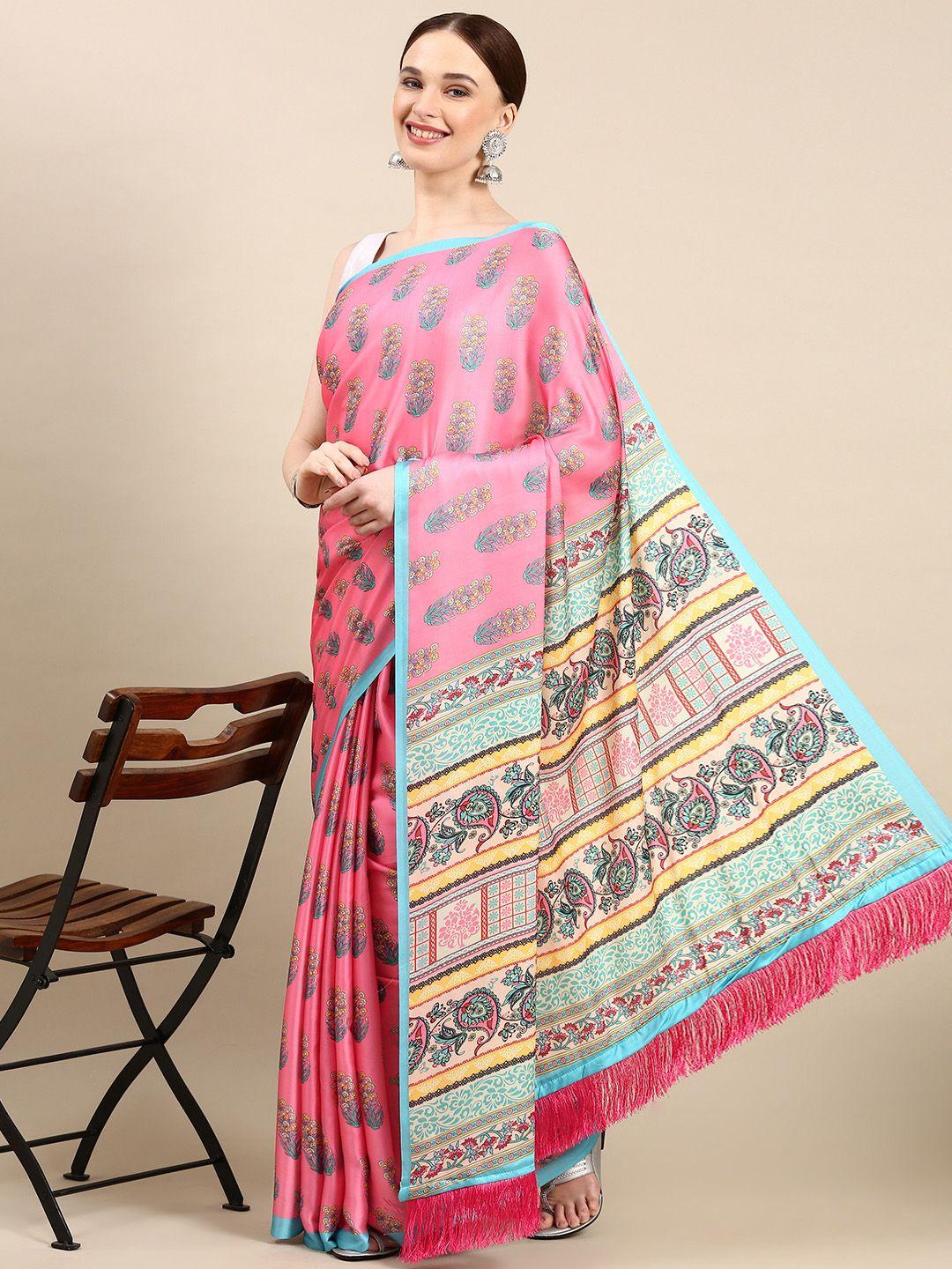 vastranand floral satin saree