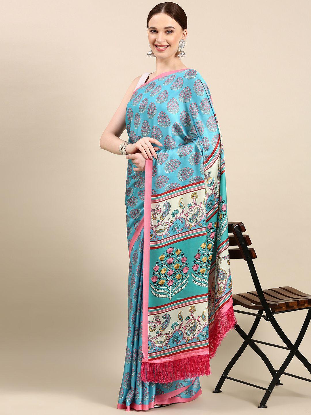 vastranand floral satin saree