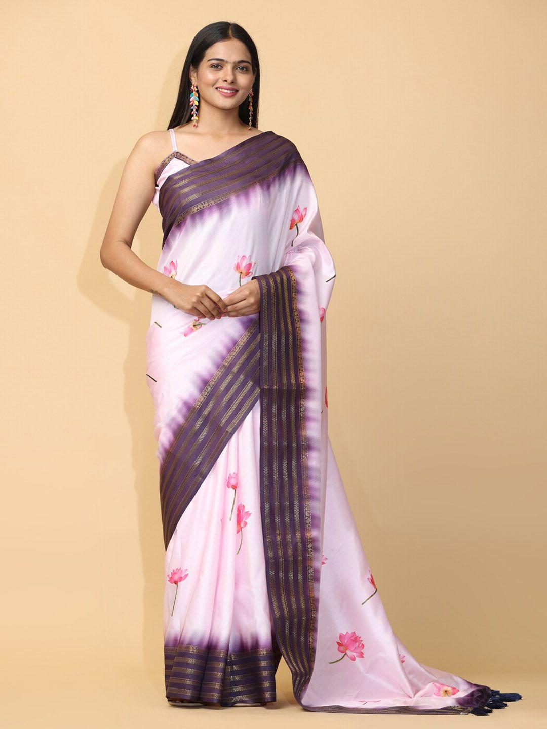 vastranand floral zari silk blend saree