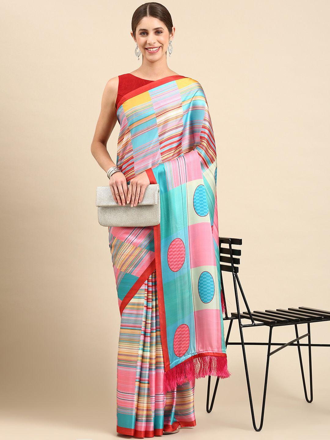 vastranand geometric satin saree