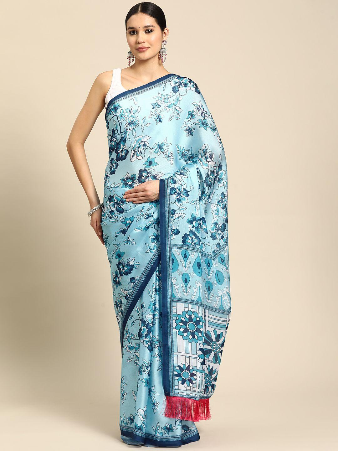 vastranand kalamkari floral printed pure chiffon saree