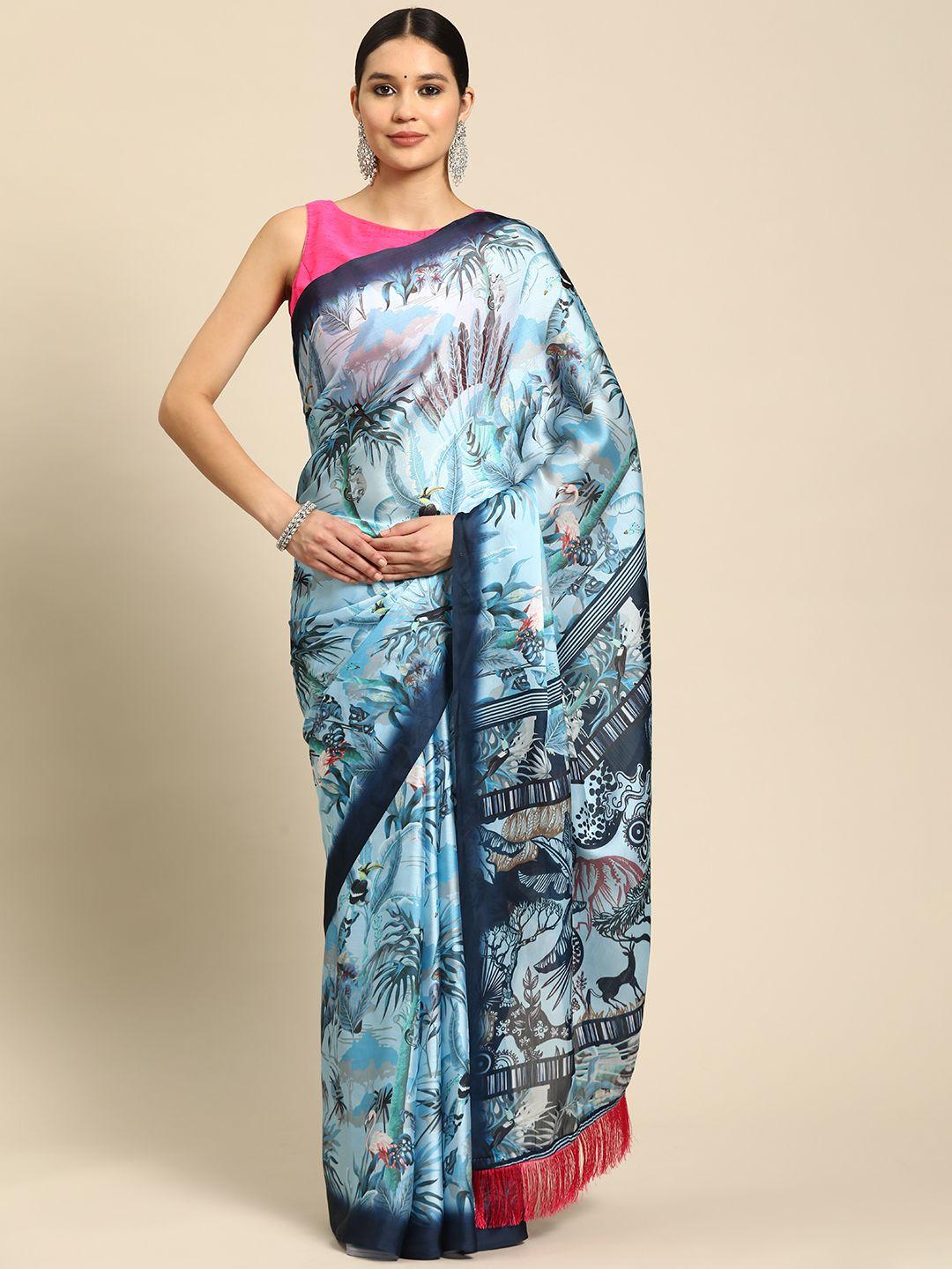 vastranand kalamkari printed pure chiffon saree