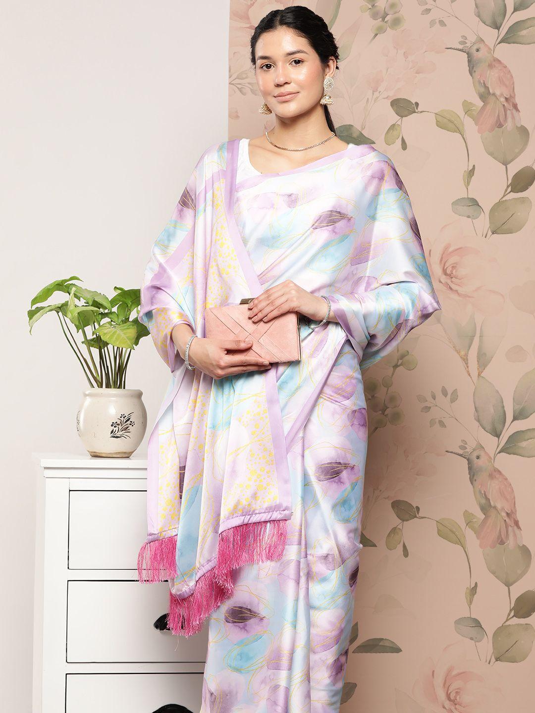 vastranand printed satin saree