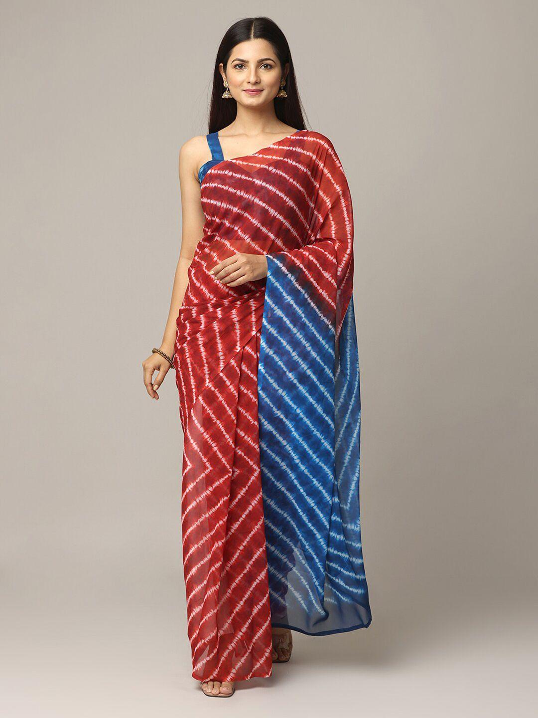 vastranand striped georgette dabu saree