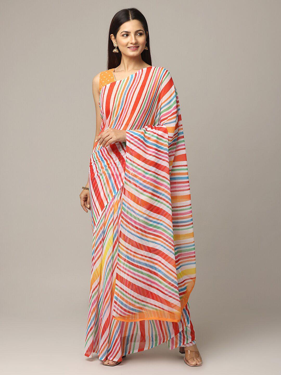 vastranand striped georgette leheriya saree