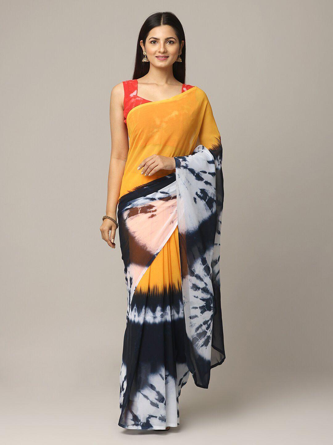 vastranand tie and dye georgette dabu saree