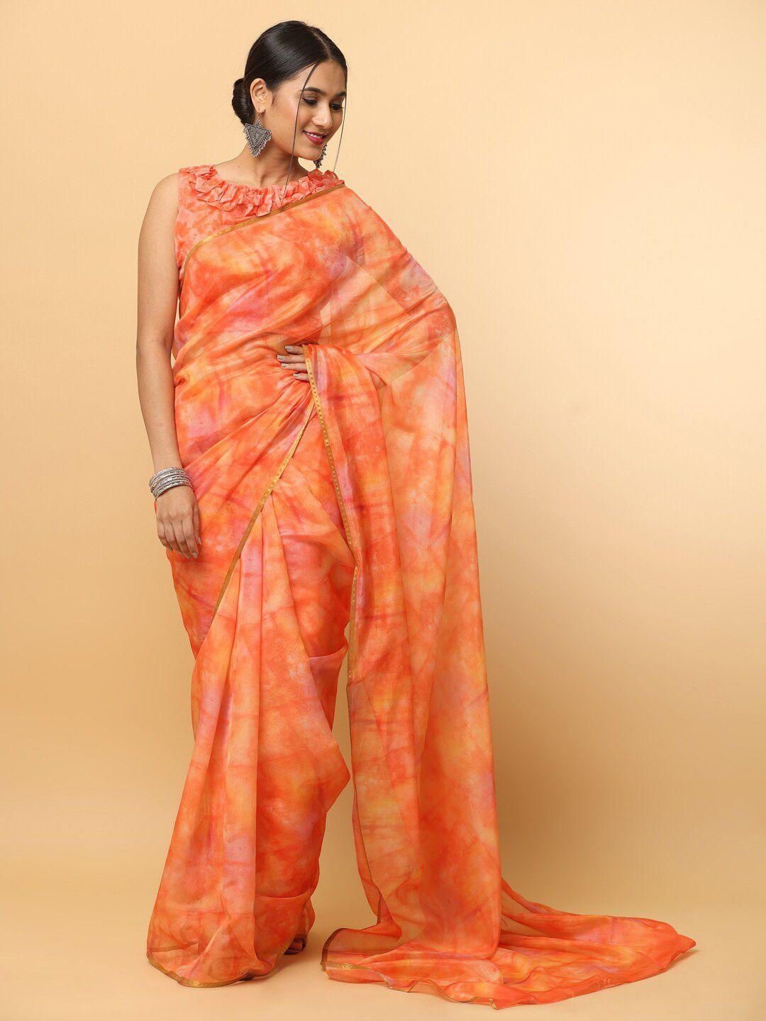 vastranand tie and dye zari saree