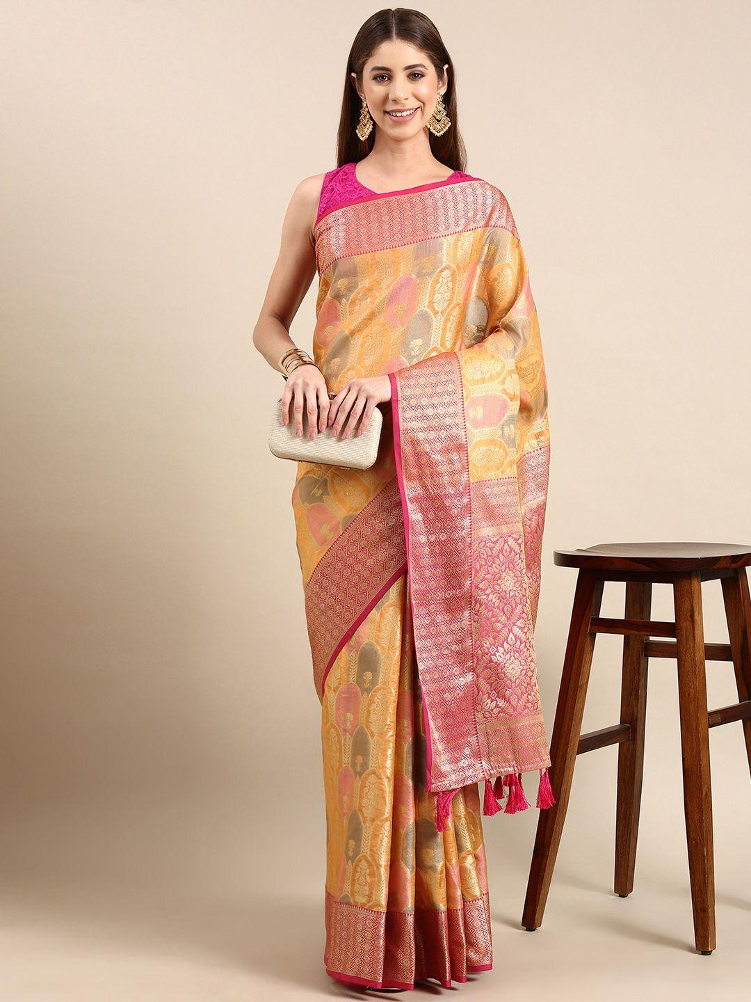 vastranand woven design ethnic motifs zari tissue banarasi saree