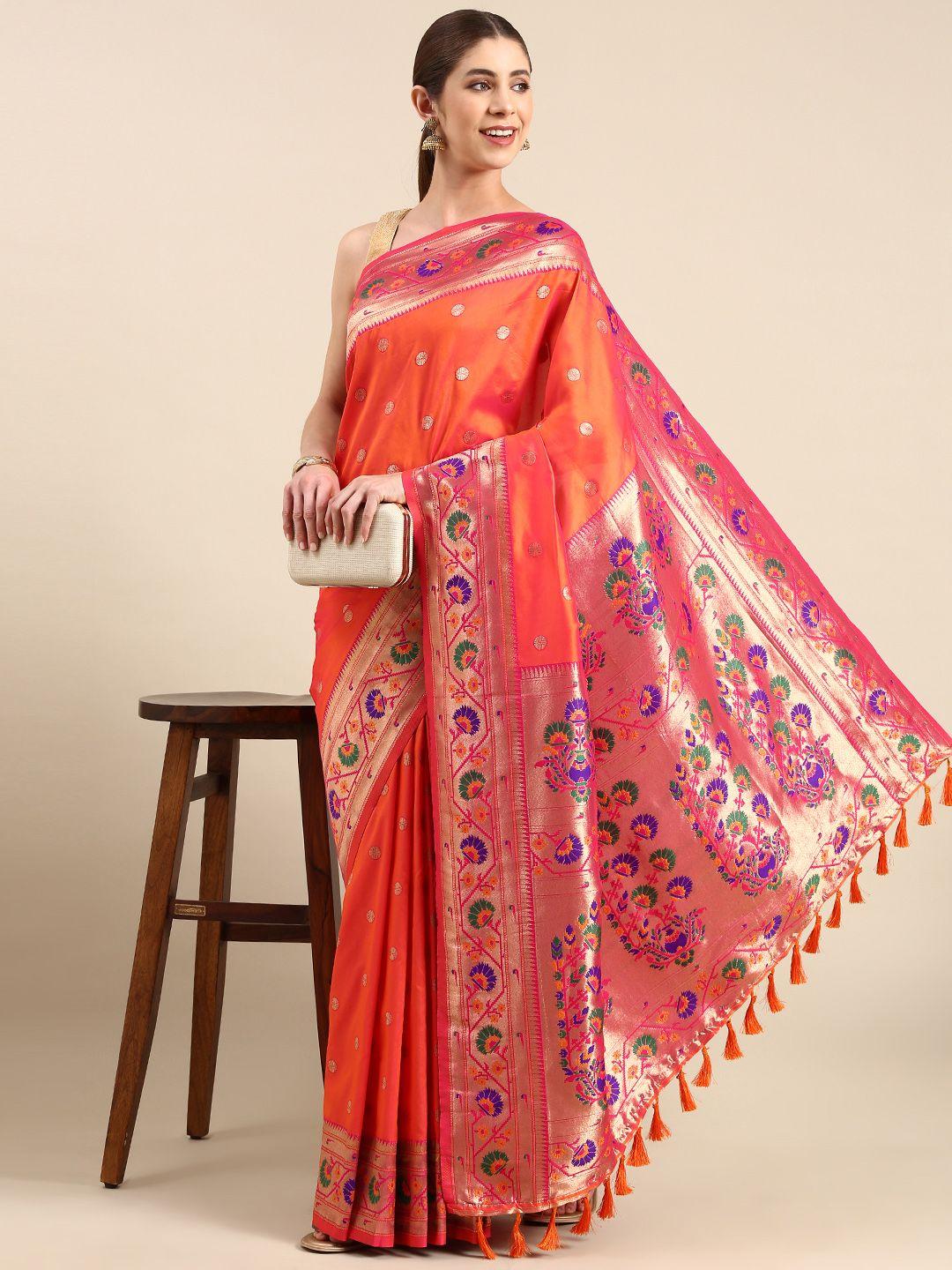 vastranand woven design zari art silk paithani saree