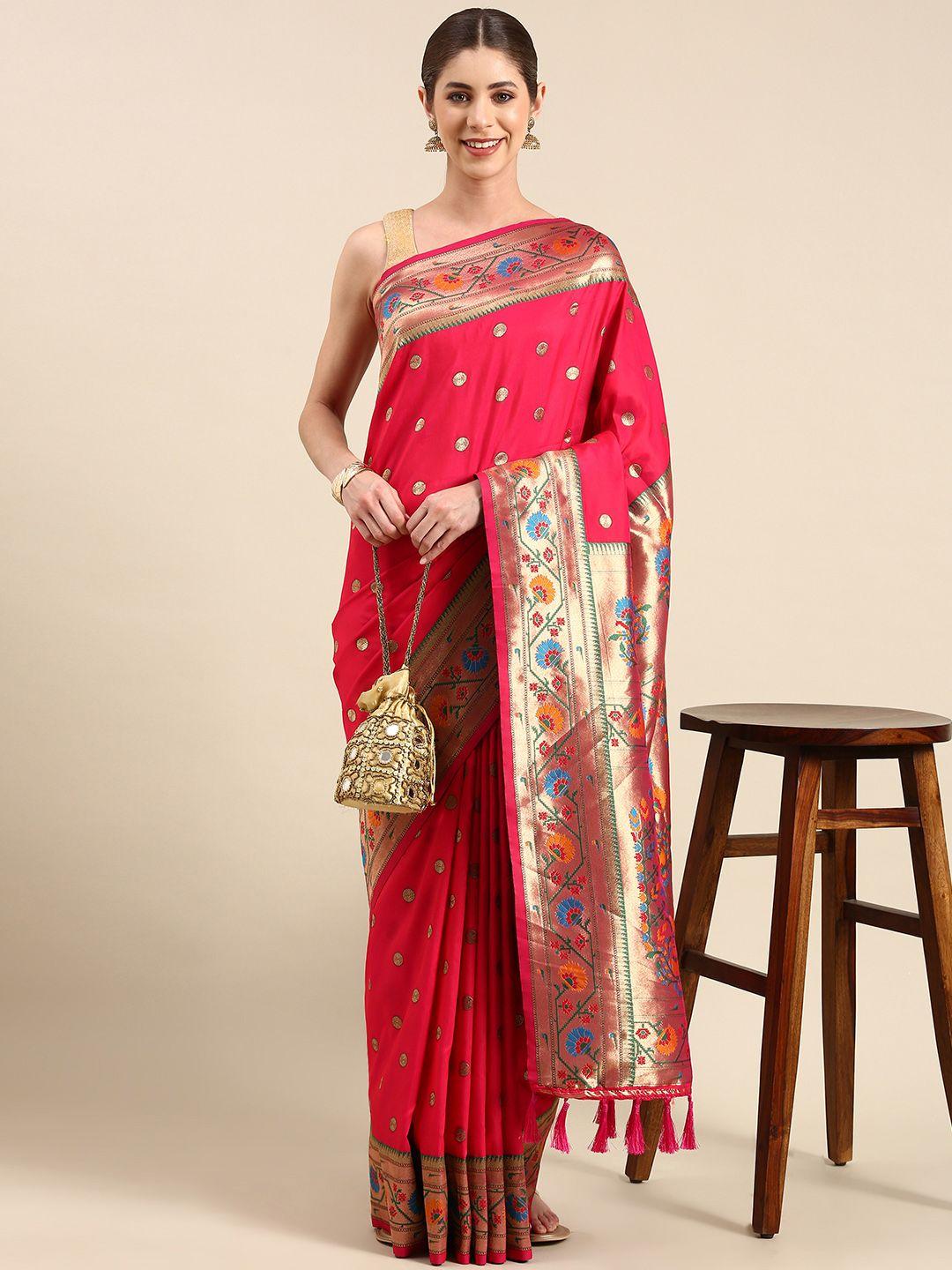 vastranand woven design zari art silk paithani saree