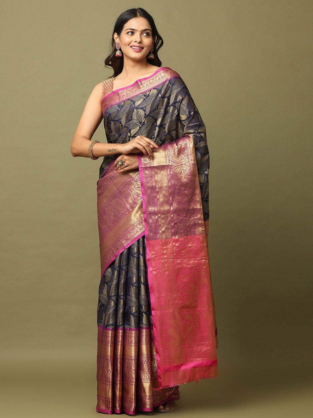 vastranand woven design zari silk blend banarasi saree