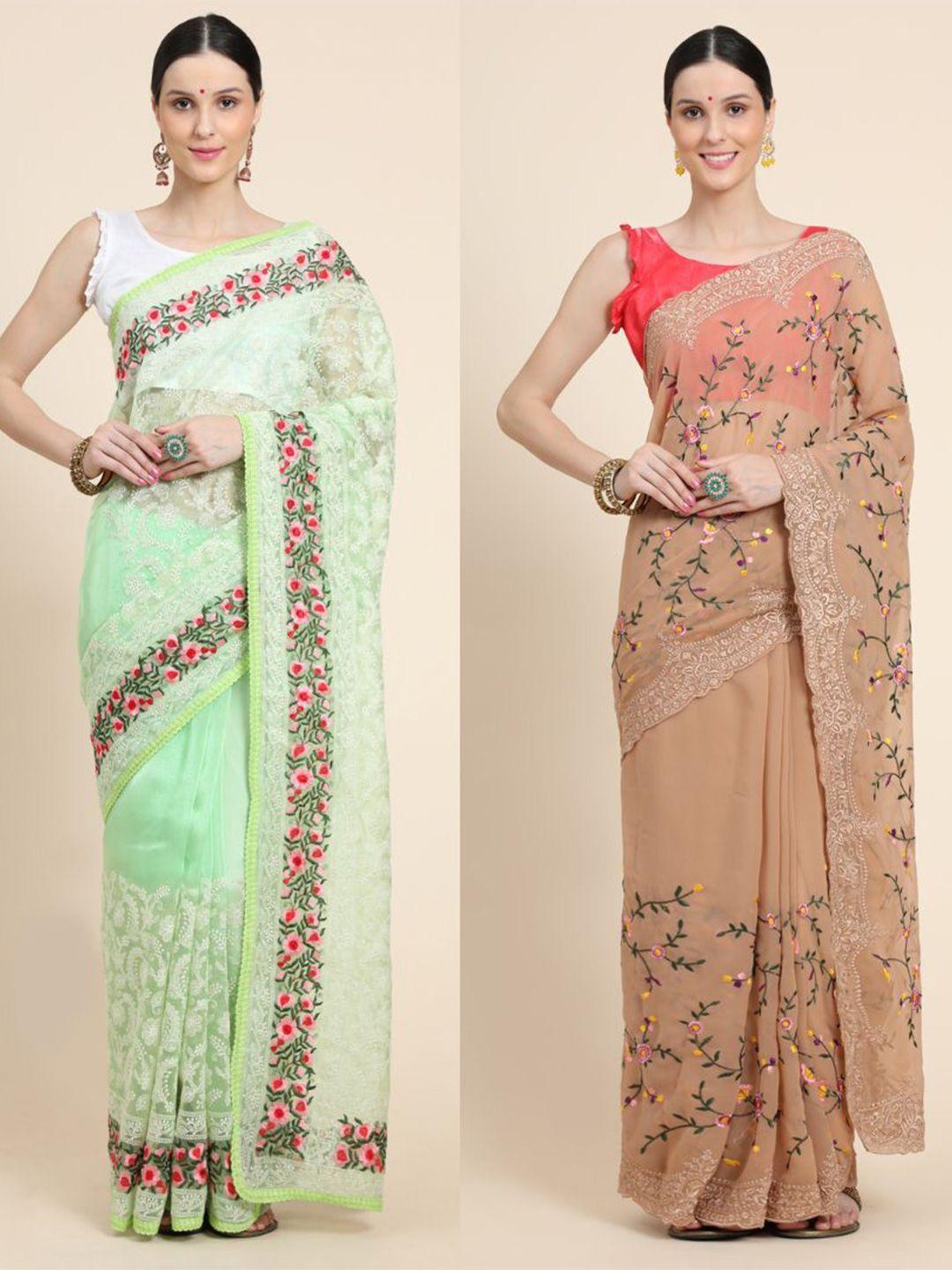 vastrasky global floral chikankari silk cotton mysore silk saree