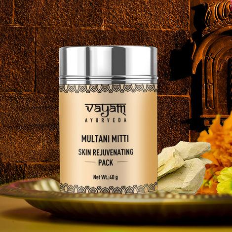 vayam ayurveda skin rejuvenating face pack - multani mitti (40 g) | ayurvedic | natural | herbal | pure | sulphate free | paraben free