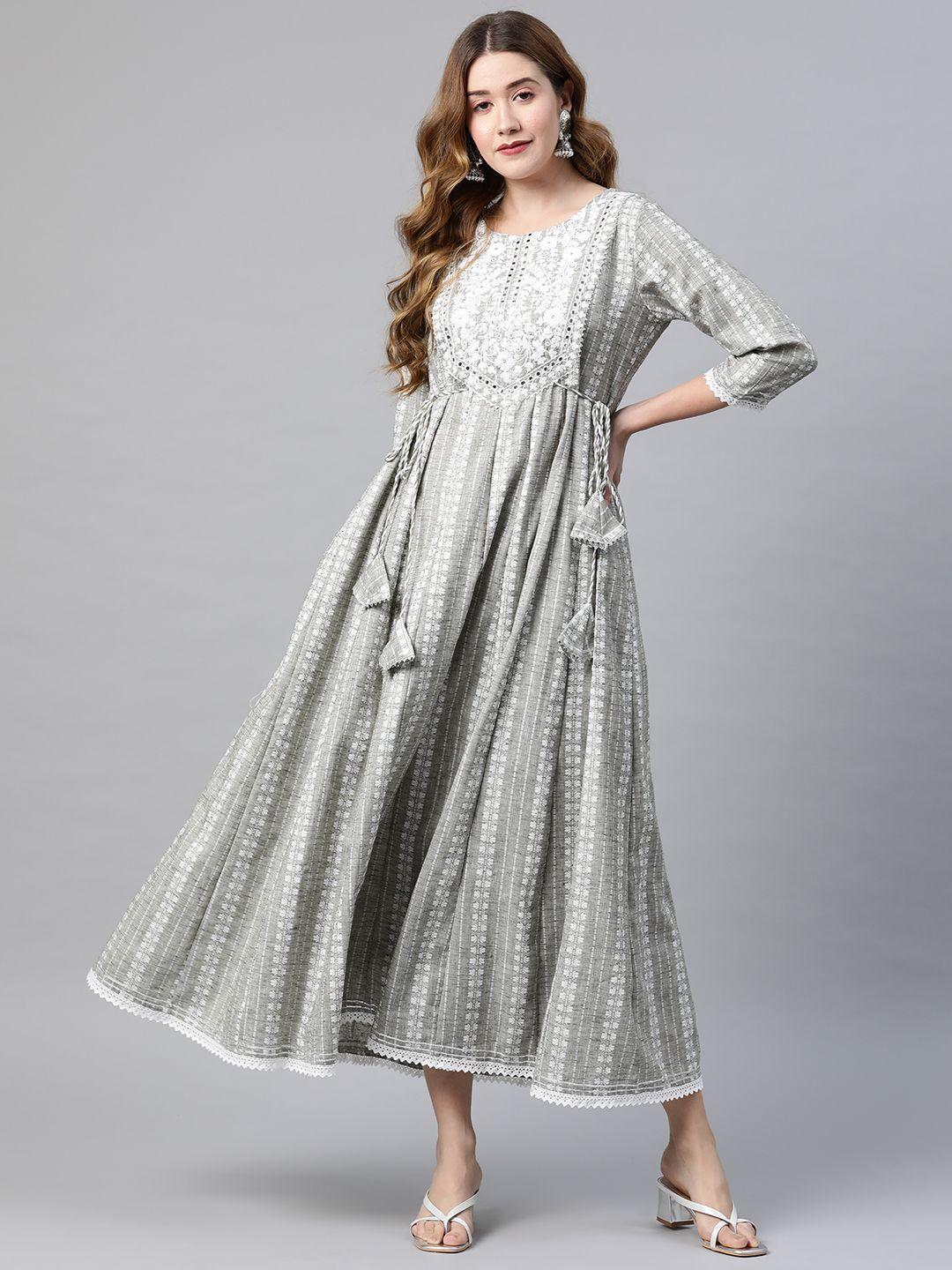 vbuyz grey ethnic maxi dress