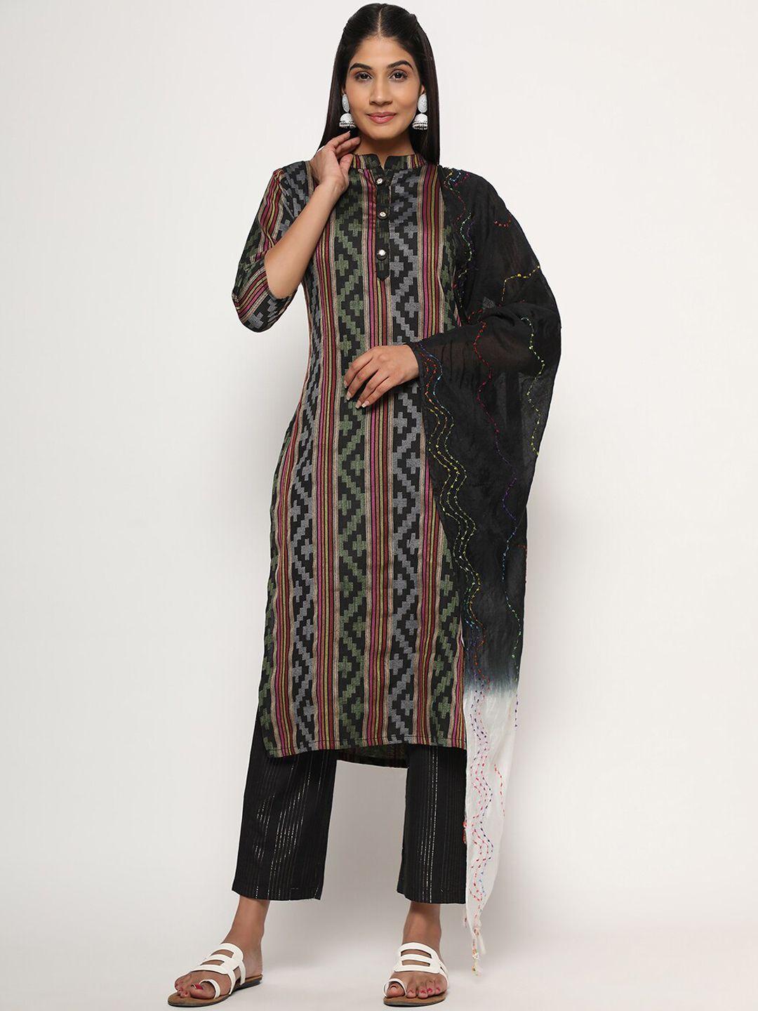 vbuyz women printed kurta with trousers & with dupatta