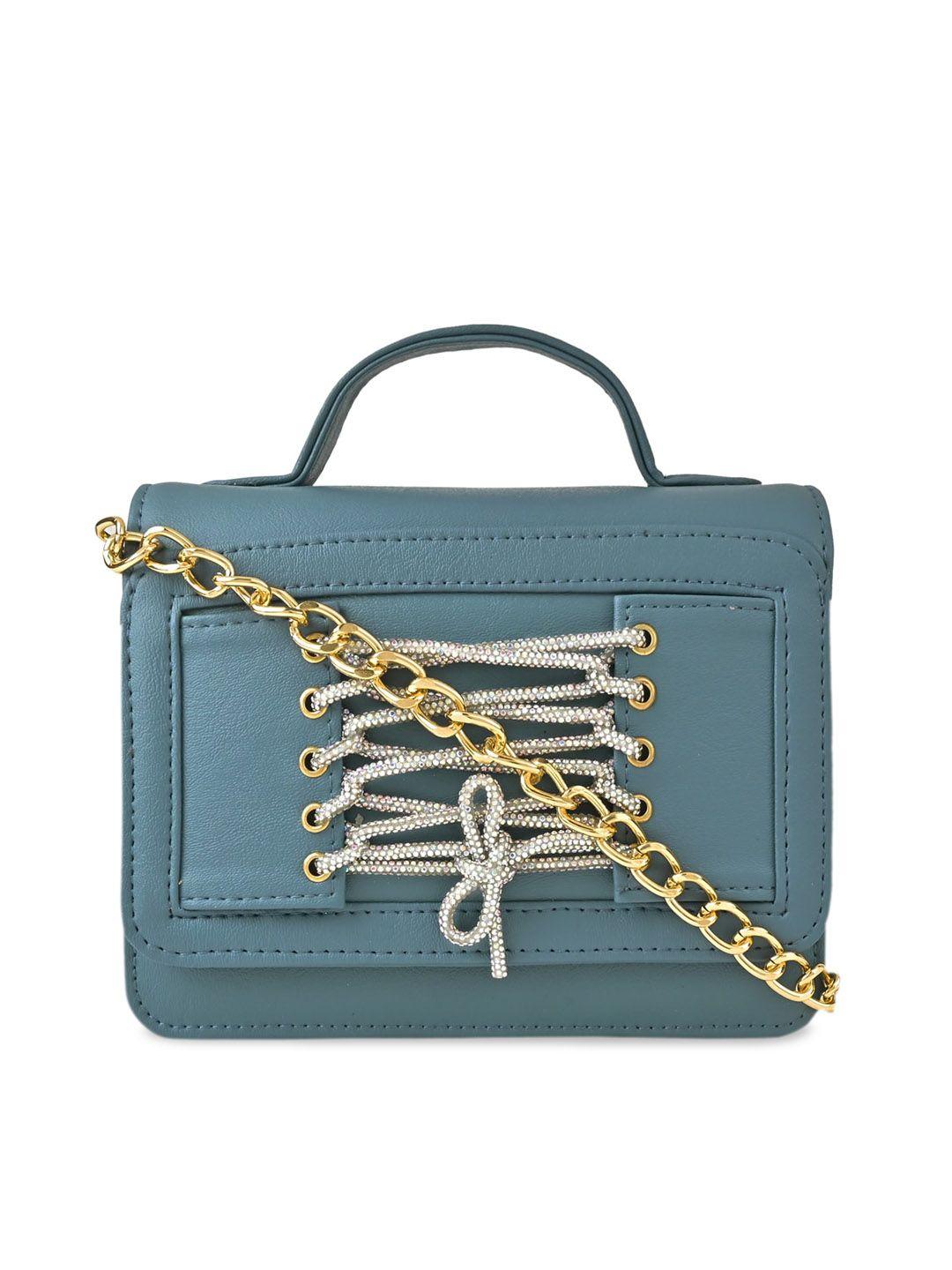 vdesi blue animal pu structured satchel