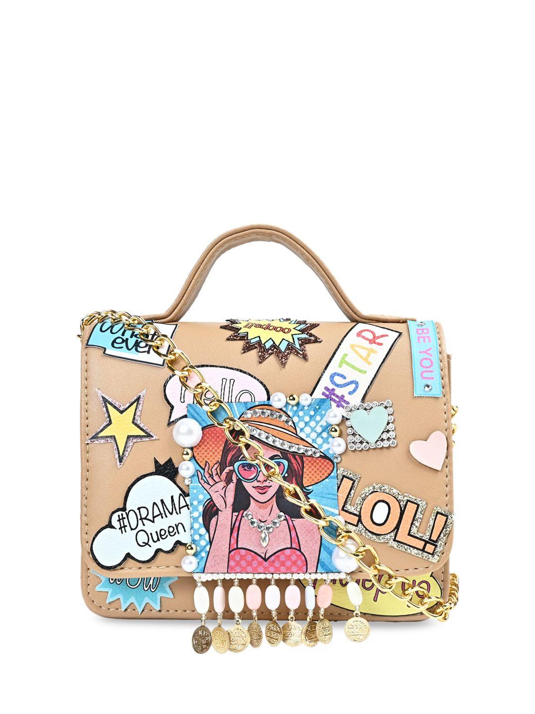 vdesi graphic printed structured sling bag