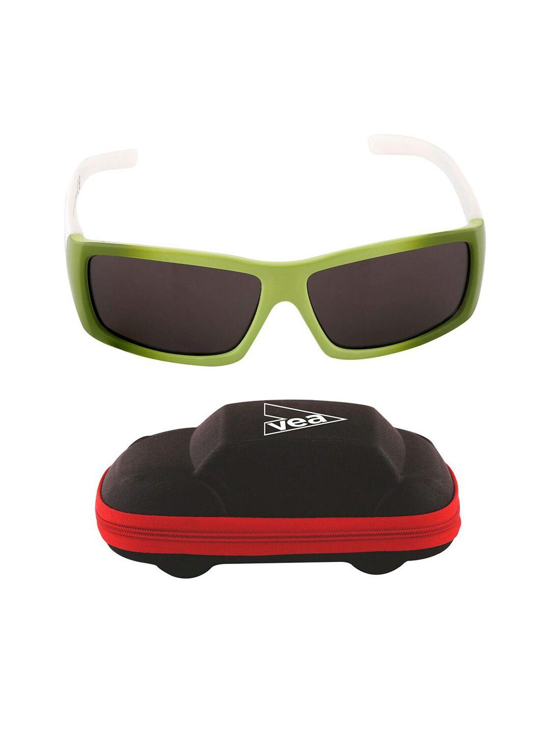 vea boys black lens & green rectangle sunglasses with uv protected lens