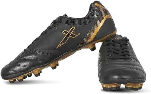 vector x blaze-size- 2.0 men's football shoes|sports and soccer with upper tpu/synthetic leather comfortable football shoes |men and adult | walking |lace-up |(black-gold, size-7)