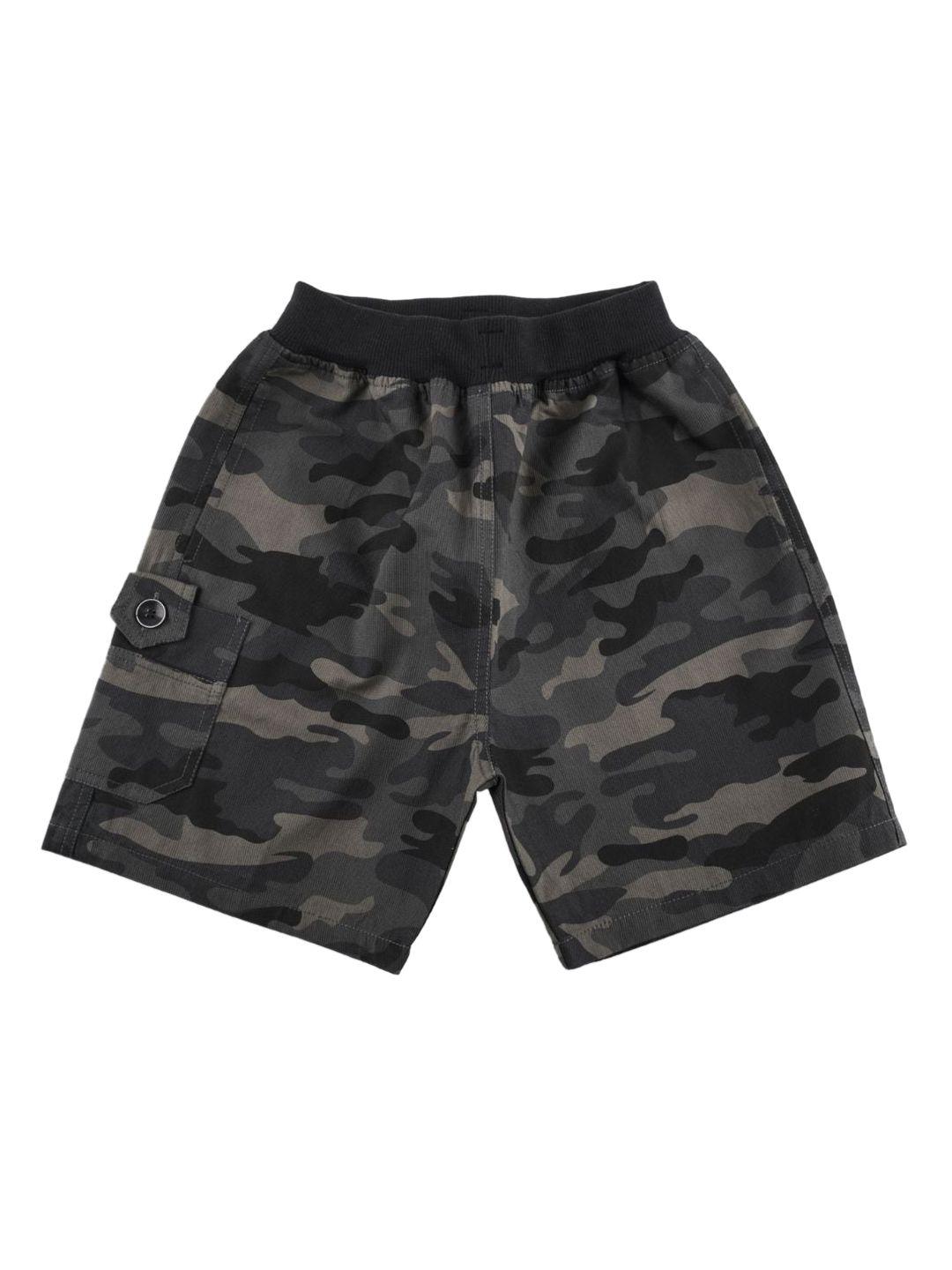 vedana boys grey camouflage printed cotton shorts