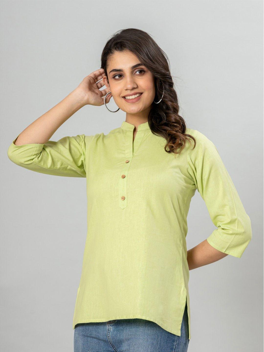 vedana mandarin collar cotton shirt style top