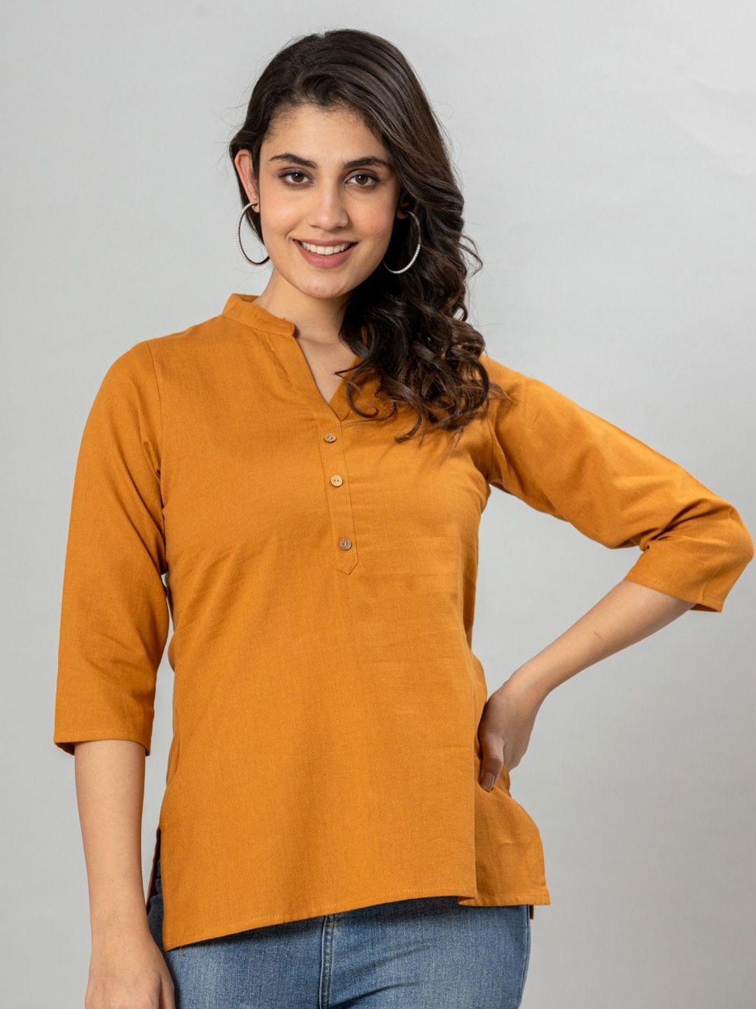 vedana mandarin collar cotton shirt style top