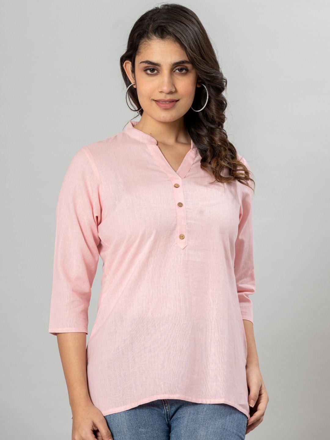 vedana mandarin collar cotton shirt style top