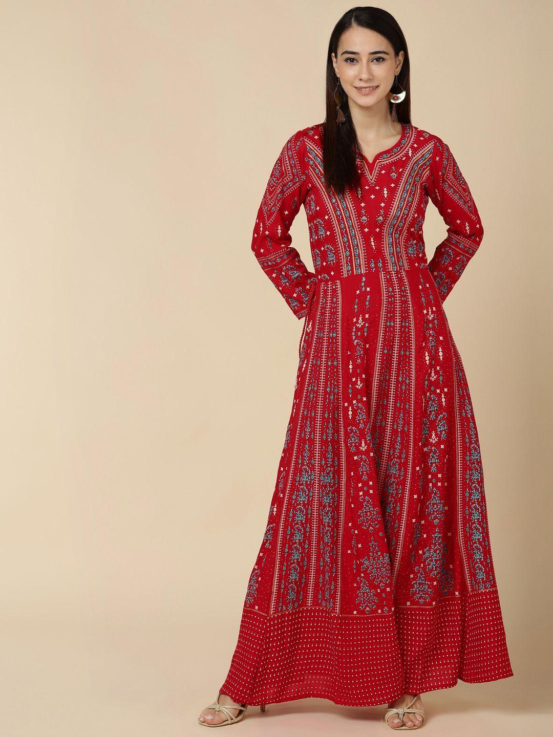 vedana women ethnic motifs printed ethnic maxi dress