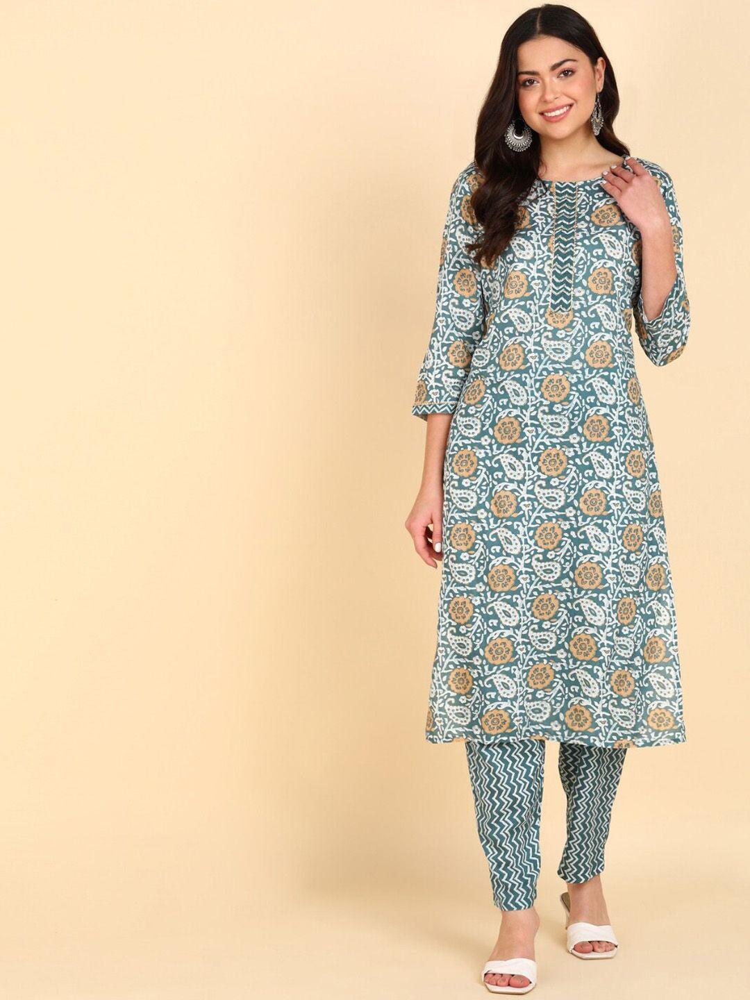 vedana women paisley printed kurta with trousers