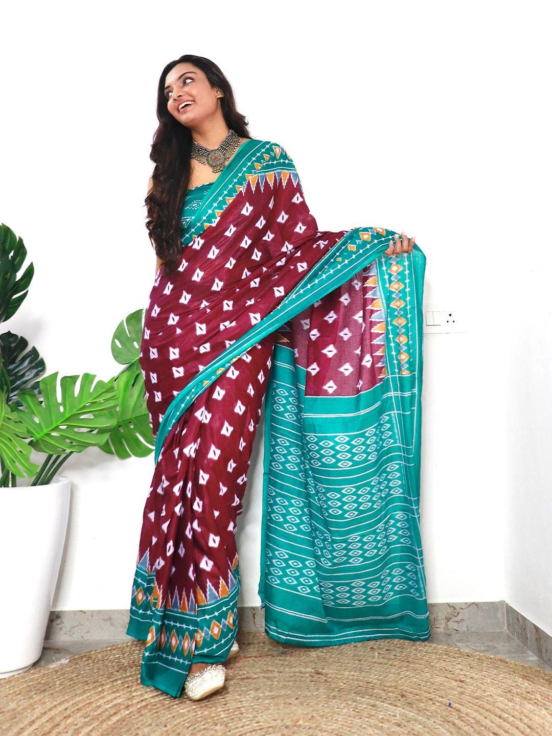 vedant vastram ethnic motifs pure cotton block print designer saree