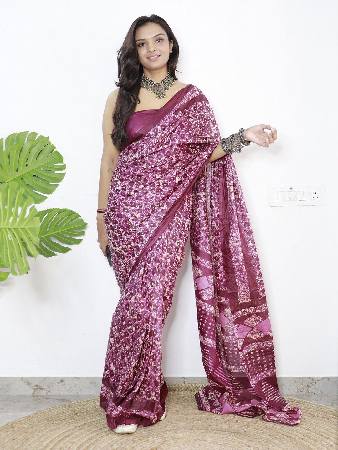vedant vastram ethnic motifs pure cotton block print saree