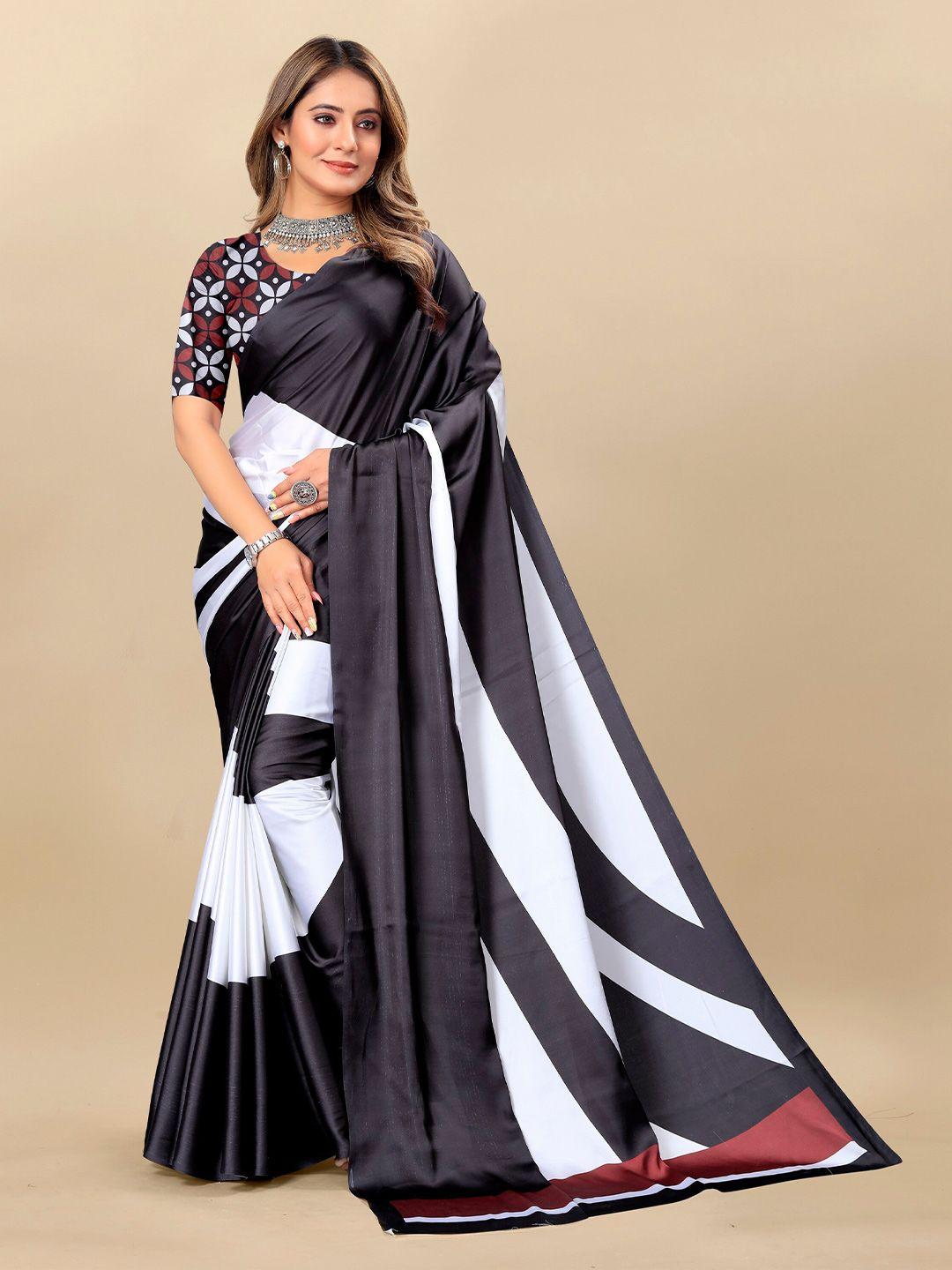 vedant vastram abstract printed satin saree