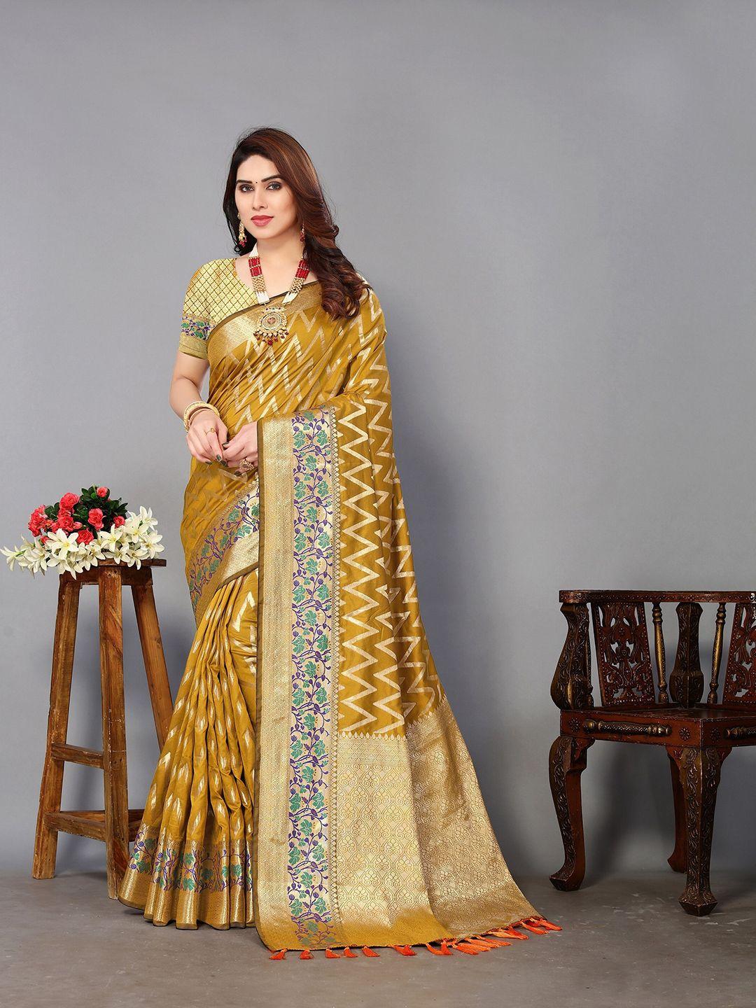 vedant vastram chevron woven design zari banarasi saree