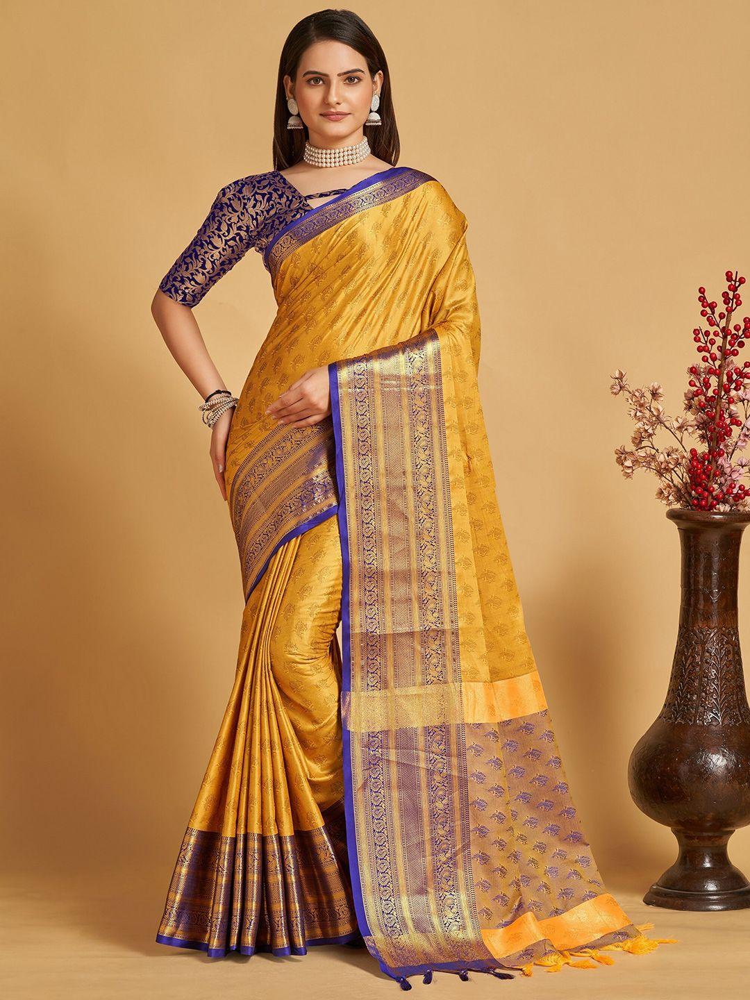 vedant vastram floral woven design zari banarasi saree