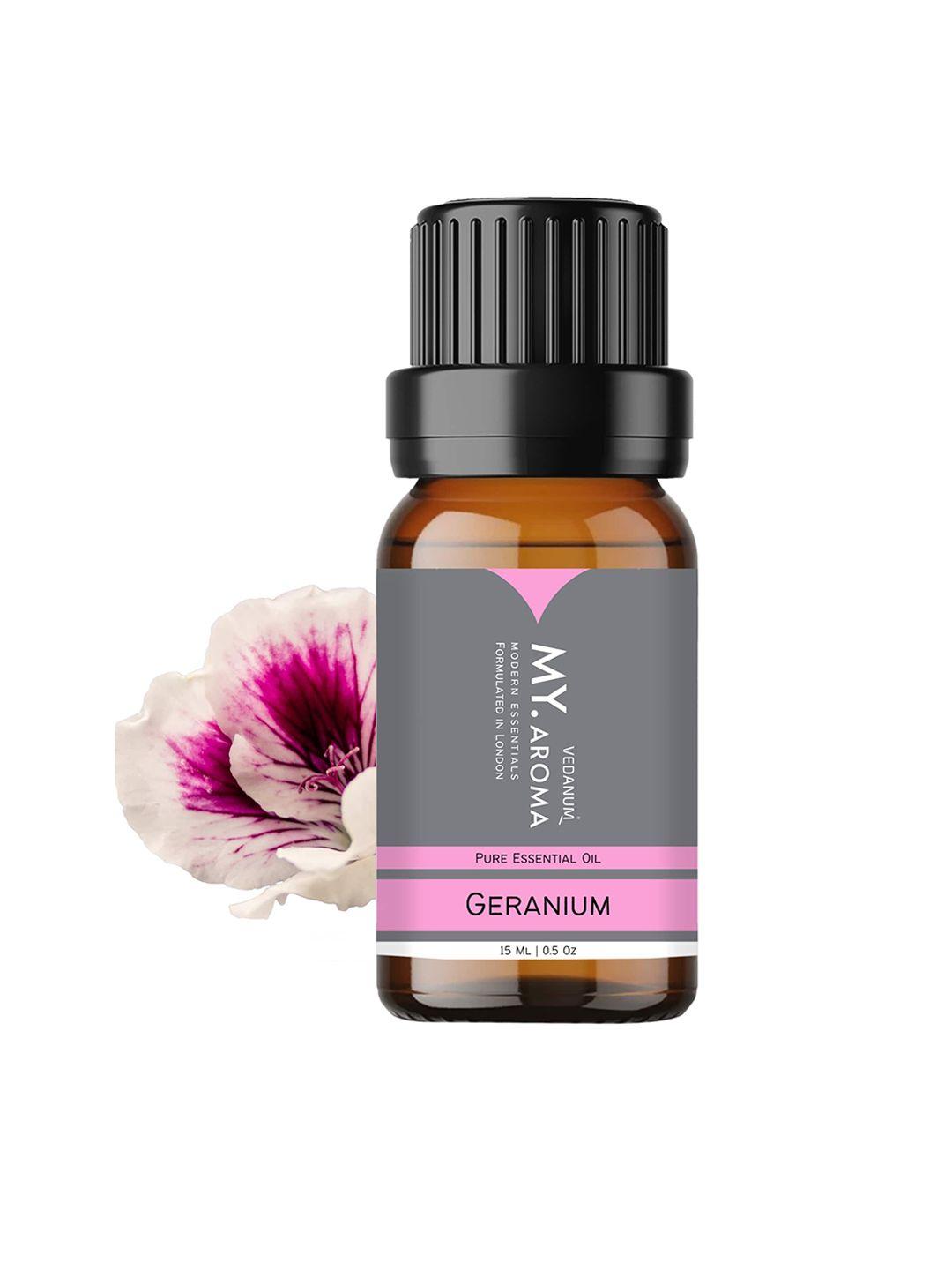 vedanum my aroma pure essential geranium oil - 15 ml