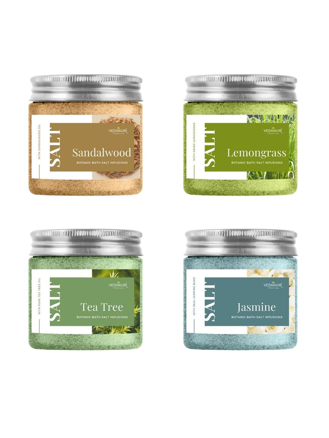 vedanum set of 4 botanic infusion bath salt - 400 gm each