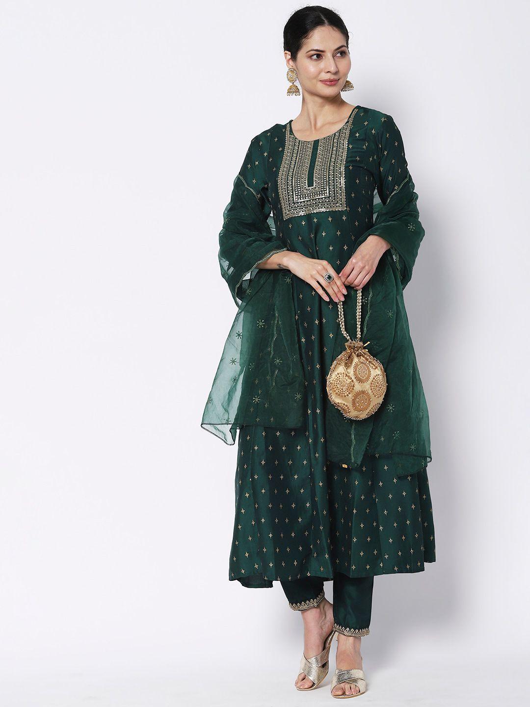 vedic green maxi dress