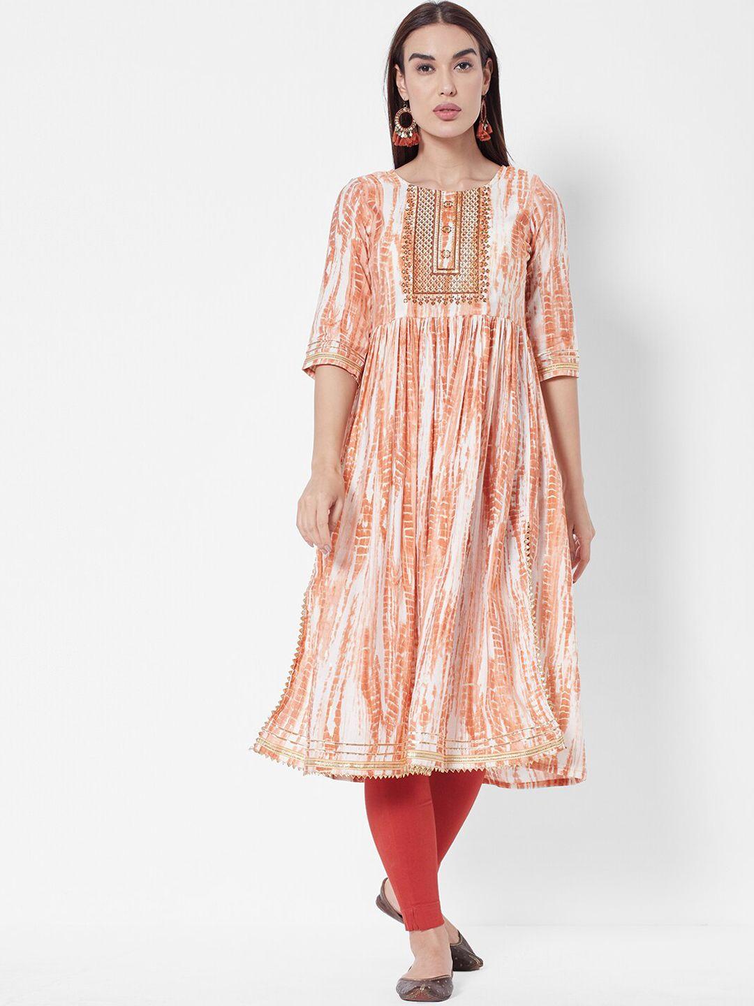 vedic dyed thread work chanderi cotton kurta with trousers