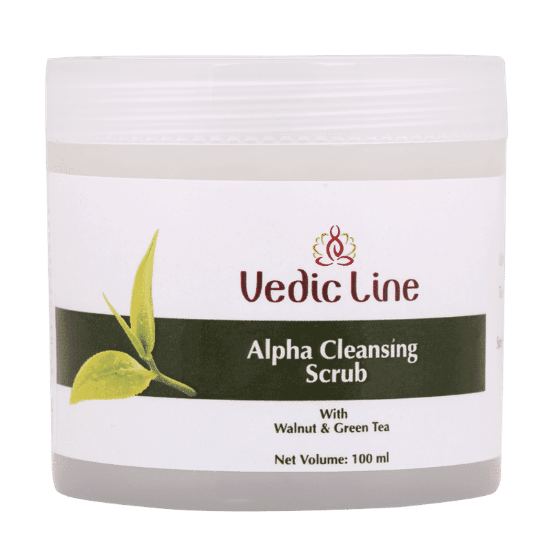 vedic line alpha cleansing scrub with walnut & green tea